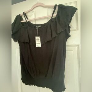 INC ruffle detail top